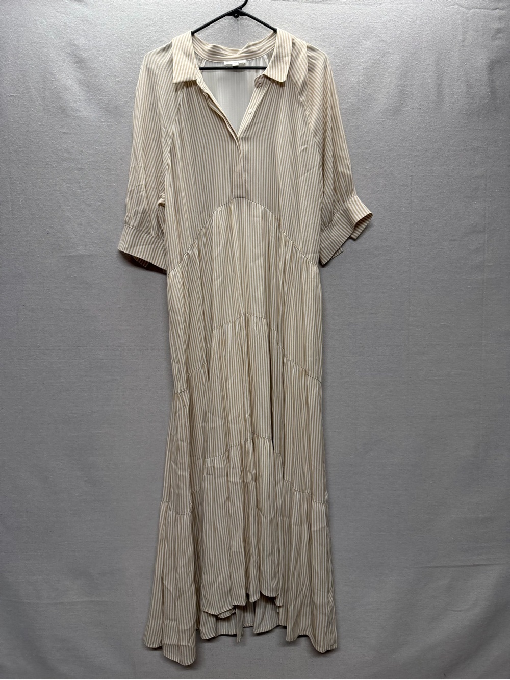 NWOT A Loves A Striped Collar Maxi Shirt Dress - size XL